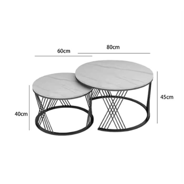 2-in-1 Round Marble Luxury Modern Coffee Table