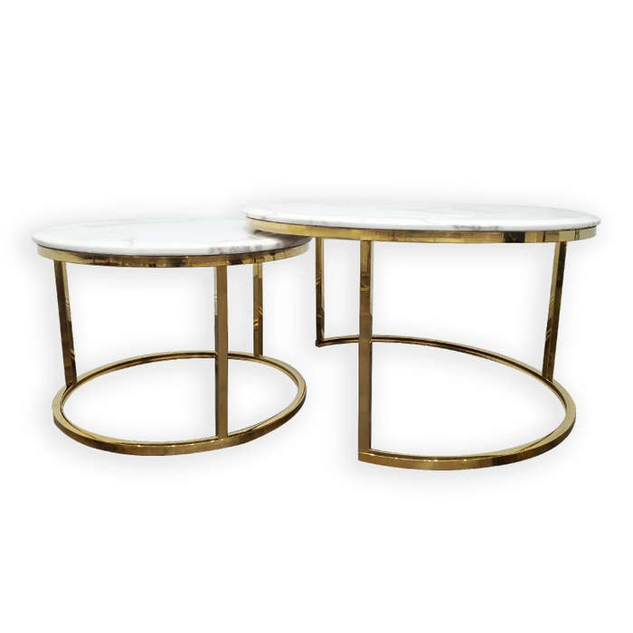 Marble Top Nesting Coffee Tables - 2 Pack