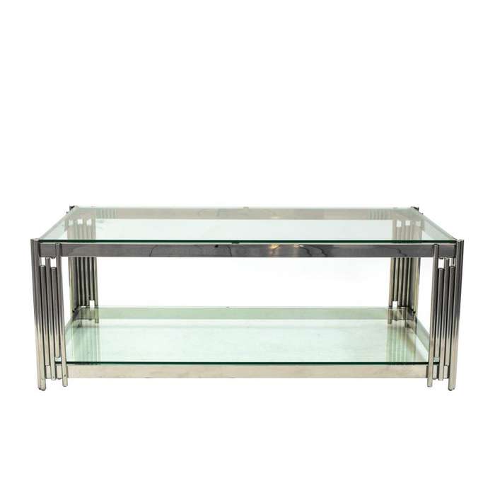 Silver Glass Rectangular Coffee Table