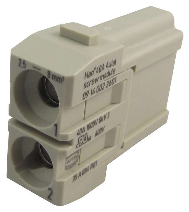 Harting (0914 002 2601) Heavy Duty Connector,2 Contacts, Pin, 1 Rows