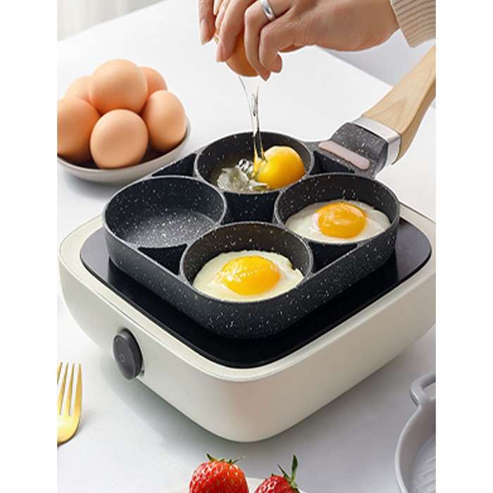 4 Hole Fried Egg Burger Pan Non-stick Multipurpose Egg Frying Pan-24cm