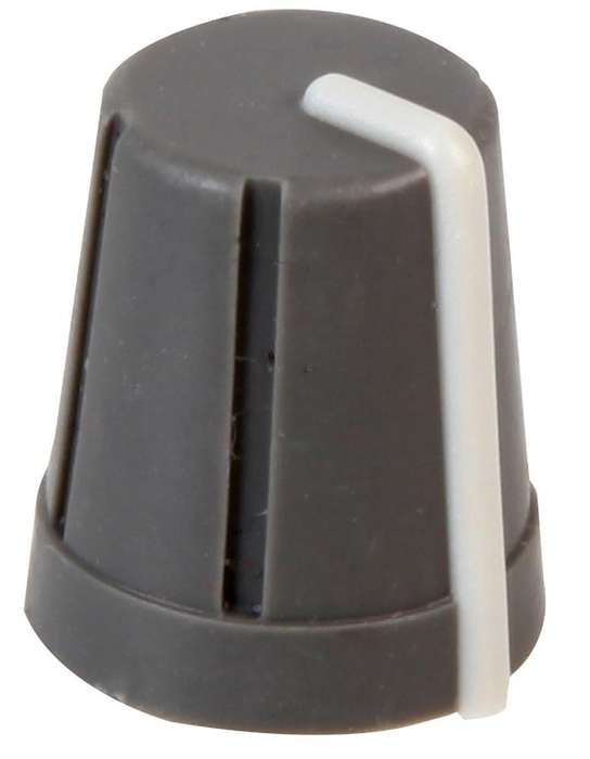 Multicomp Pro (CR-R4-5) Knob, D Shaft, 6 mm, Rubber with Plastic Insert