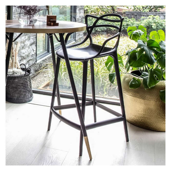 Bar Stool - Plastic 2Pack Black