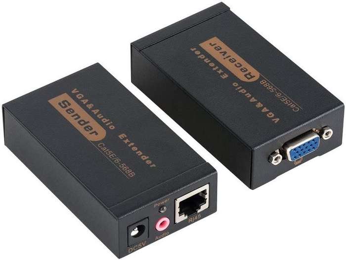 VGA & AUDIO EXTENDER OVER CAT5e/568b (100M)