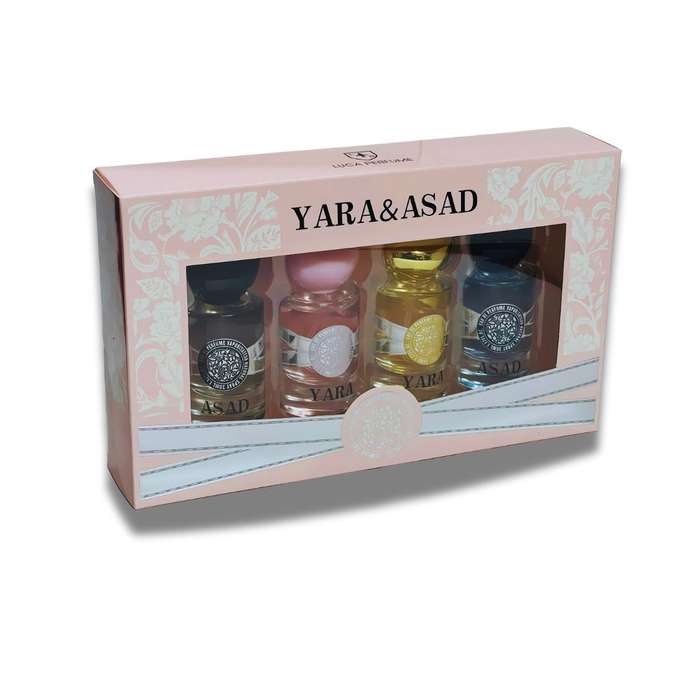 Yara & Asad - Him & Her 4 Perfume Set for Couples + Keyring & Premium Gift Bag COMBO