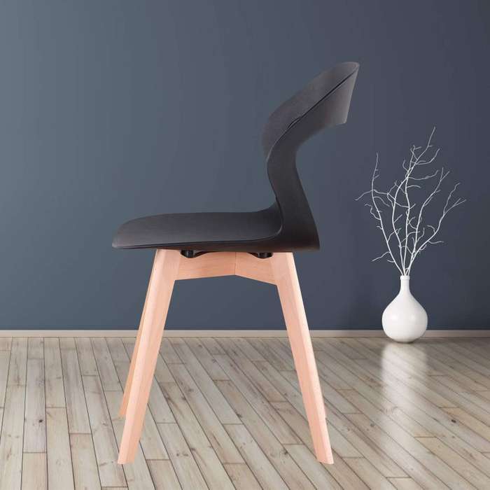 Plastic Kitchen Chair 6 Pack - Black