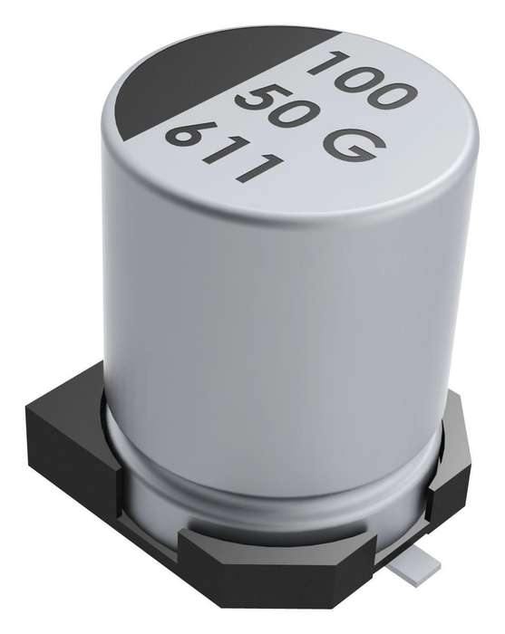 Kemet (EDK107M016A9GAA) SMD Aluminium Electrolytic Capacitor, 100 µF, 16 V