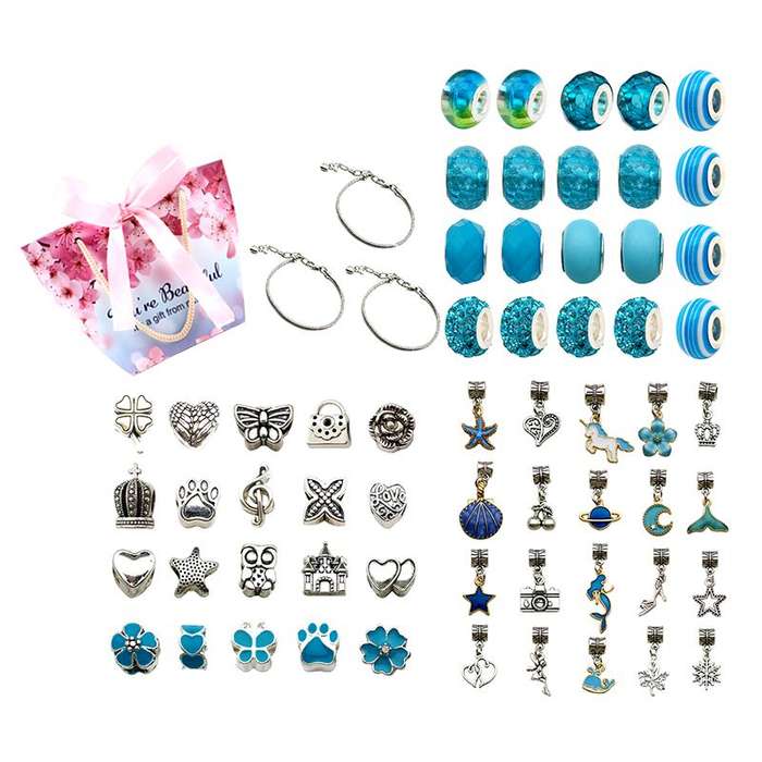 64 Piece DIY Charm Bracelet Making Kit For Girls