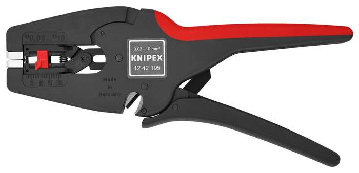 Knipex (12 42 195) Self-Adapting Wire Stripper, 195mm 32-7 AWG / 0.03-10mm