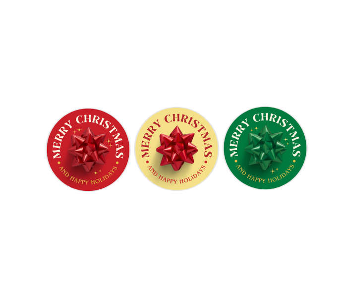 Merry Christmas Vinyl Stickers - Pack of 300 Assorted Colors