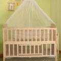 Wooden 5 in 1 Baby Cot with Cot Bumper Mat - Yellow