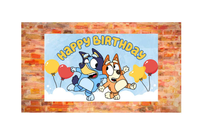 Bluey Happy Birthday Banner