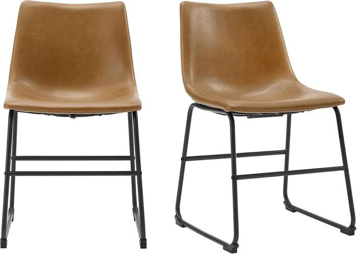 Modern and Elegant Leather Dining Chair-Black or Brown
