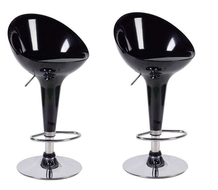 Bar Stools / Kitchen Counter Breakfast Chairs-ABS - Pack of 2  - Black