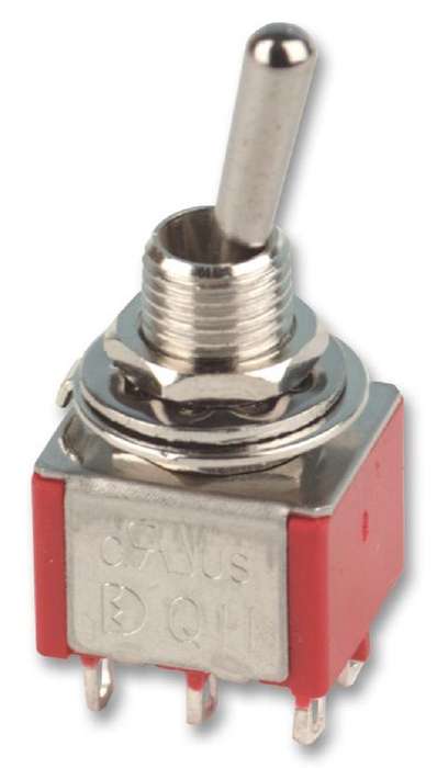Multicomp Pro (1MD4T1B1M1QE) Toggle Switch, (On)-Off-(On), DPDT, 5 A