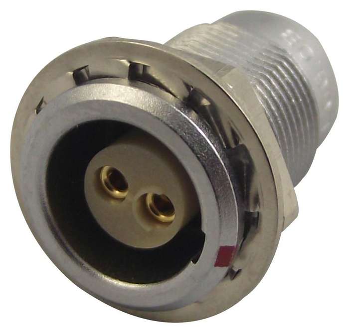 Lemo (EGG.0B.302.CLL) Circular Connector, Panel Mount Receptacle 2 Contacts