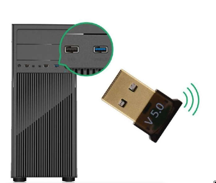 Wireless USB Bluetooth Dongle V5.0 - Adapter for PC By (GC)