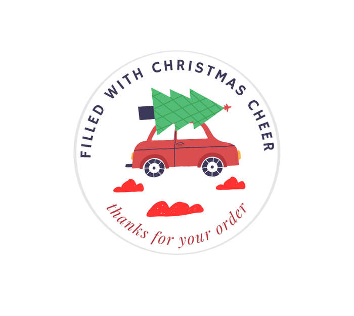 Christmas Packaging Vinyl Stickers - Pack of 100 Stickers