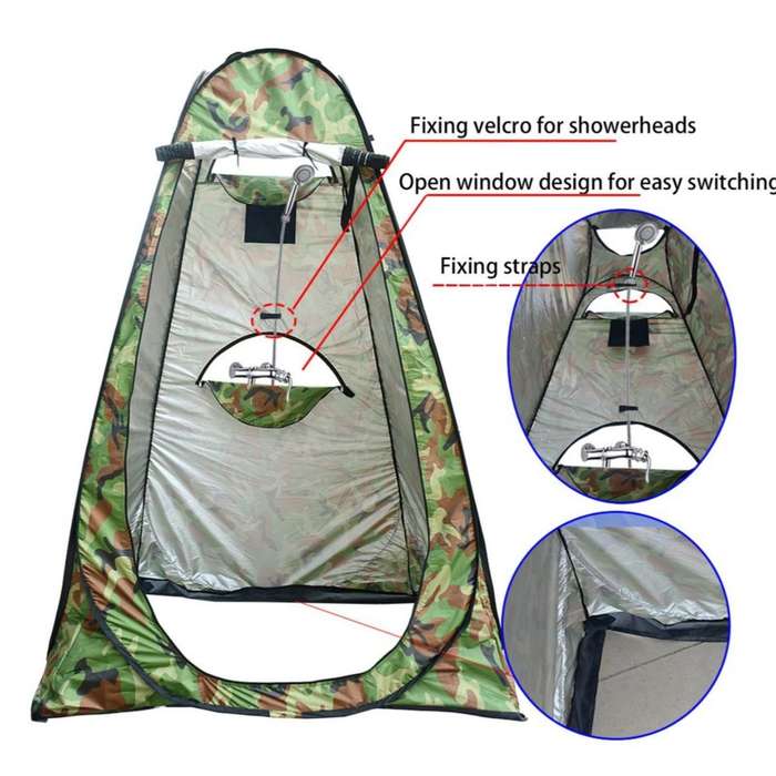 Pop-Up Camping Shower Tent With Solar Shower Bag