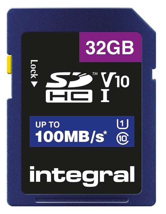Integral (INSDH32G-100V10) Flash Memory Card, 32 GB