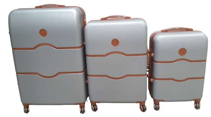 Elegant & stylish Luggage Set of 3 Travel bags - Silver Brown