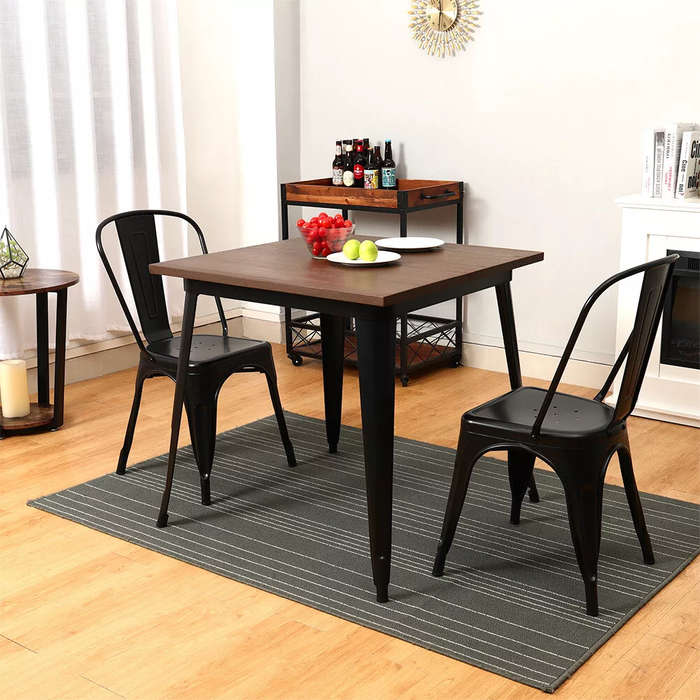 Metal stackable chair outdoor/indoor use- Black 2 pack