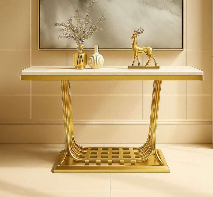 Modern Console Table With Marble Top