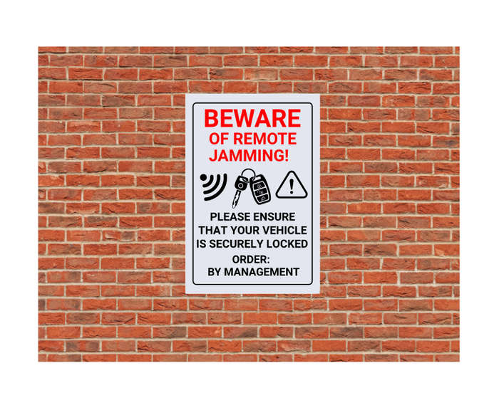 Romote Jamming Caution Safety Sign - ABS Sign Board