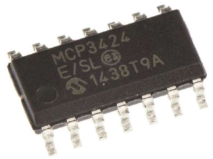 Microchip (MCP3424-E/SL) Analogue to Digital Converter, Quad, 18 bit