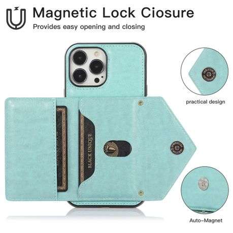 Adjustable crossbody strap leather wallet case for iPhone 12 mini
