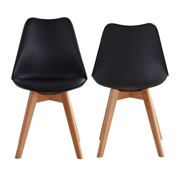 Shell Tulip Chair Set of 2 - Black
