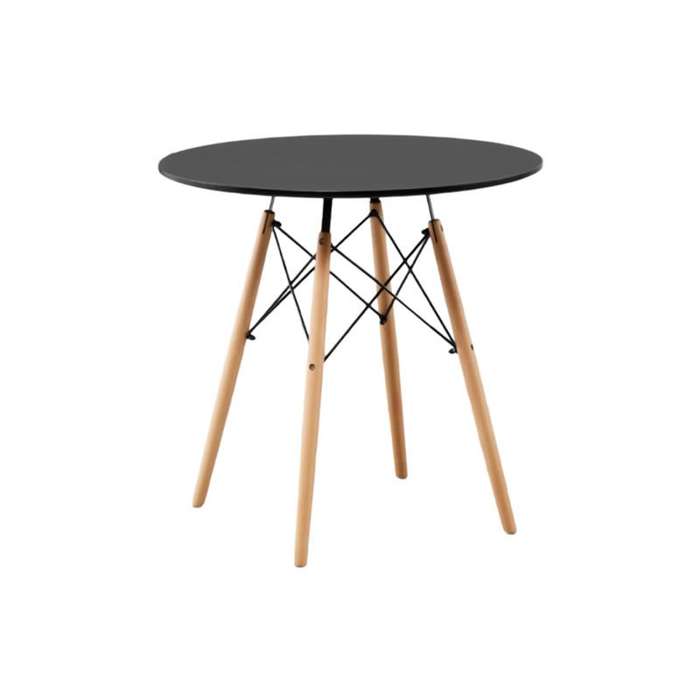 Round Wooden Legs Round Table - T08-80-Black, Grey or White