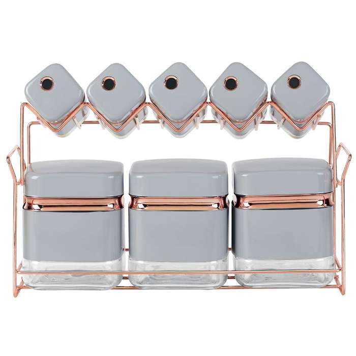 Canister Set 8 Piece - Grey