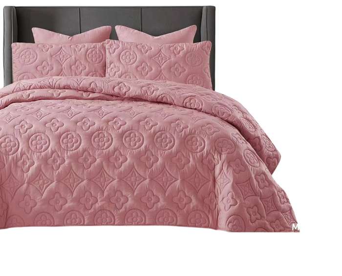 King Size Quilt Set 5 Pieces  - Pink