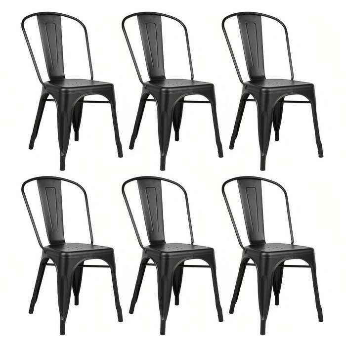 Metal stackable chair outdoor/indoor use-Black