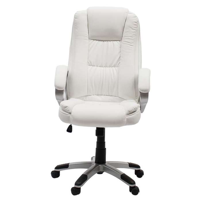 Office Chairs - Executive PU Leather High Back - White Colour