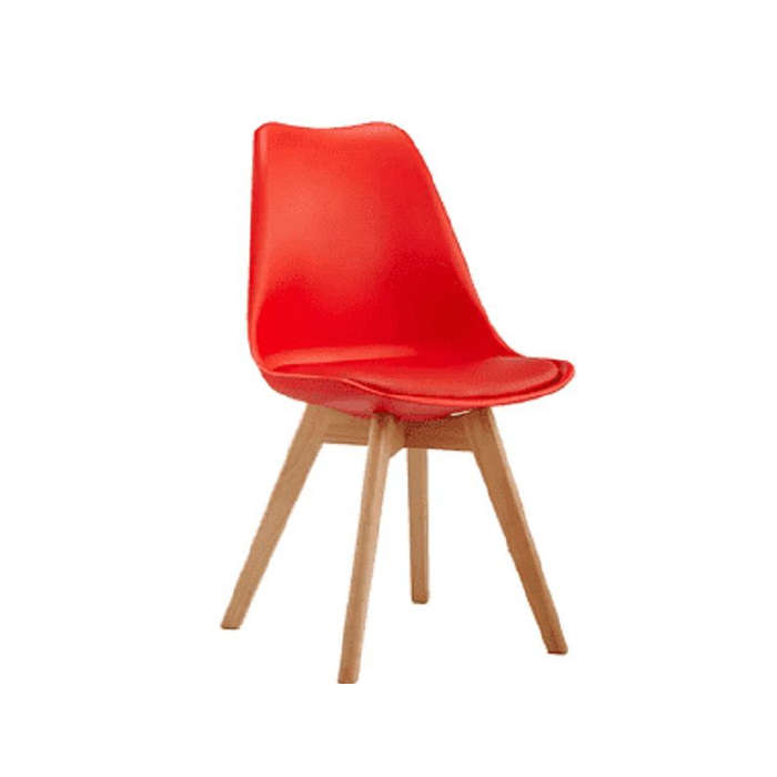 Classy Padded Retro Plastic Dining Chair - Red