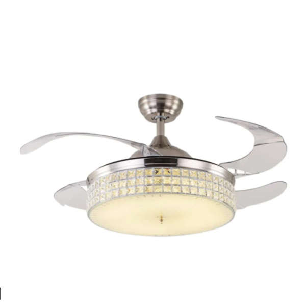 Crystal retractable blade ceiling fan