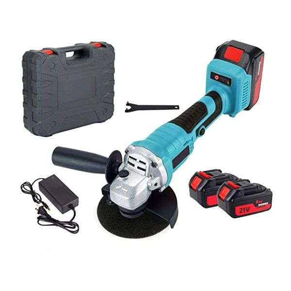 Cordless Grinder Brushless 21V 115mm with 2xBatteries and Carry Case