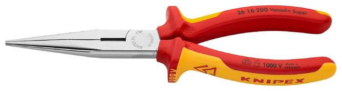 Knipex (26 16 200) Snipe Nose Side Cutting Plier, 200mm