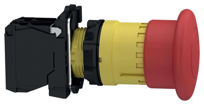 Schneider Electric (XB5AT842) Emergency Stop Switch, SPST-NC, Push-Pull