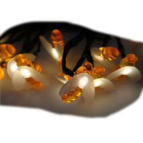 Solar Powered Bee Led Lights With Stand - 3m