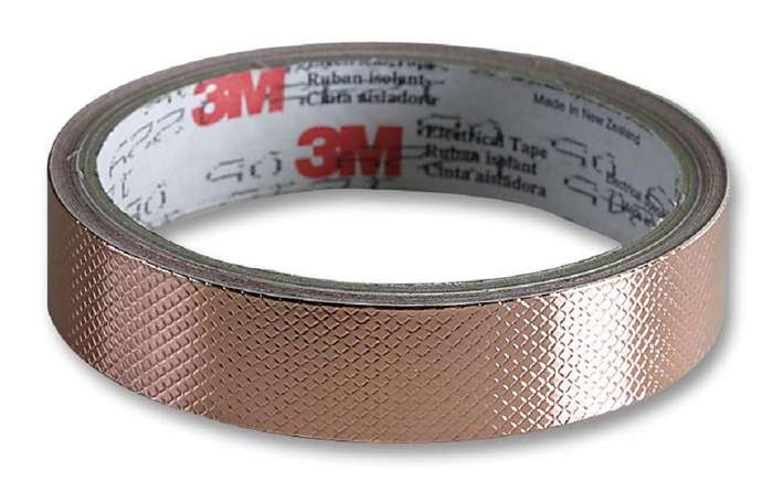 3M (1245) Tape, EMI/RFI Shielding, Copper Foil, 19.05 mm x 3.66 m