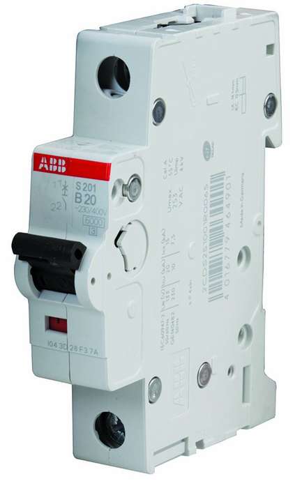 Abb (S201-B20) Thermal Magnetic Circuit Breaker, 20 A, 1 Pole