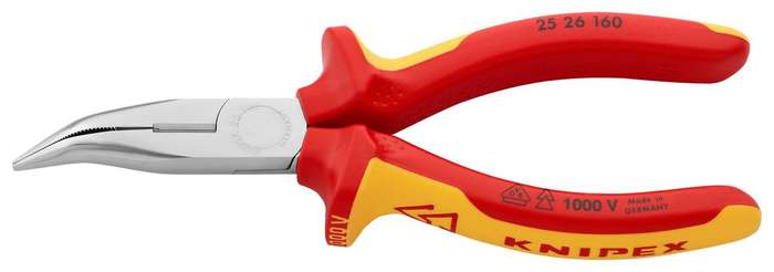 Knipex (25 26 160) 160mm VDE Round Nose Pliers with Smooth Tips