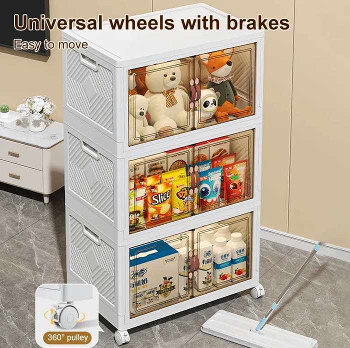 5-Layer Multi-Functional Stackable Cabinet Storage Box With Wheels