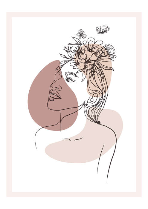 Floral Elegance  Set of 3 Minimalist Floral Line Art Canvas Prints | A4 & A3 Sizes | Modern Bo...