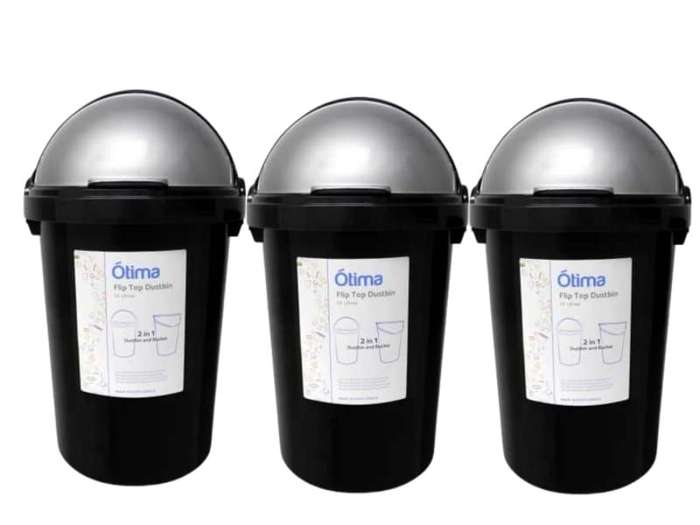 small Flip-Top Dustbin 50L-(Set of 3)