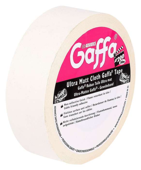 Advanced Tapes (AT200 WHITE 50M X 50MM) Gaffer Tape, 50 mm x 50 m