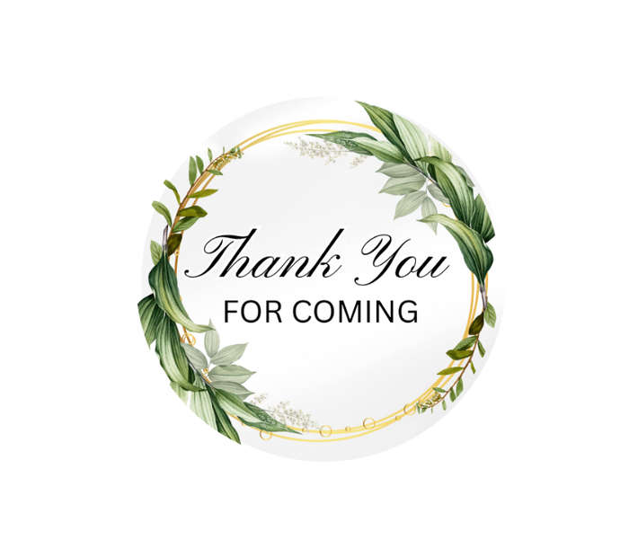 Thank You for Coming Clear Vinyl Stickers - Pack of 300